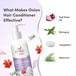 Mylo Anti Hair Fall Onion Care Range- Shampoo, Conditioner & Oil 200ml Each image 2