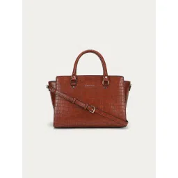 THE GUSTO Croco Tan Elora Shoulder Bag with Detachable Strap (M) image 3