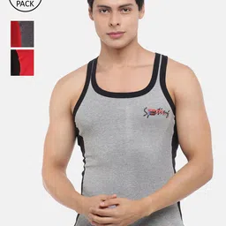 Dollar Bigboss Men Assorted Pack of 3 Cotton Racerback Styled Gym Vests MBB-16-PO3-CO1-picture-33