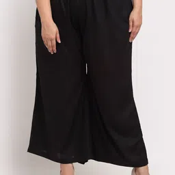 TAG 7 PLUS Women Black Flared Plus Size Ethnic Palazzos-image-94