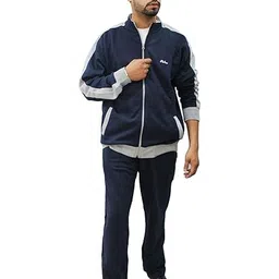 matelco Mens Solid Track Suit for Winters (Navy -Grey, M) image 5