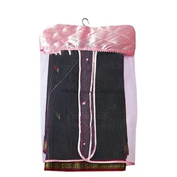 atorakushon Set Of 18 Pink Textured Hanging Saree Covers image 5