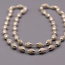 ISKCON VRINDAVAN Original Designer Tulsi Kanthi Mala - Handmade From Vrindavan Dham, Spiritual and Religious Chanting Mala for Men and Women (Silver) image 2