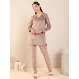 Sweet Dreams Women Kurti With Pyjama Beige image 1