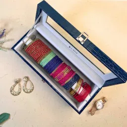 La Trove Premium Single Rod Bangle Organizer Box Blue image 4