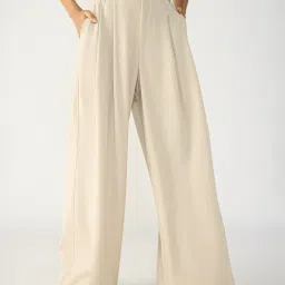 freakins Women Flared Pleated Korean Pants image 1