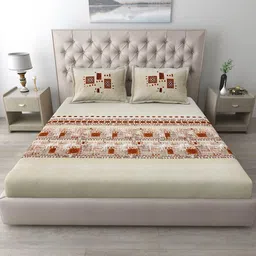 mafatlal 186 TC Geometric Print King-Size Bedsheet with Pillow Covers image 1