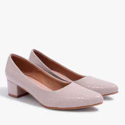 carlton london Women Textured Regular Fit Heeled Shoes with Pointed Toes Shaped image 1