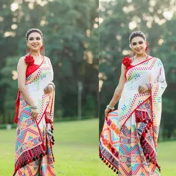 nyrika Assamese Mekhela Chador Traditional Saree image 1