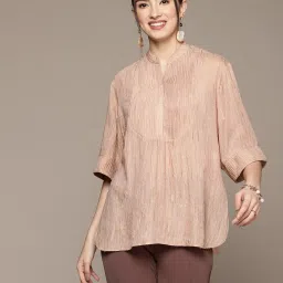 ritu kumar Striped Pintuck Straight Tunic image 1