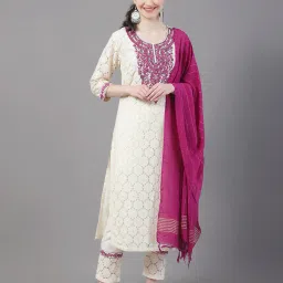 tulsattva Embroidered Straight Kurta Set image 1