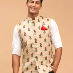 vastramay Floral Print Nehru Jacket image 1