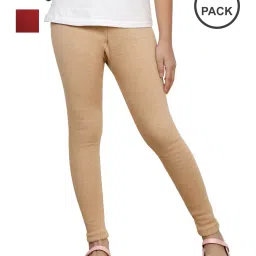 indiweaves Pack Of 2  Leggings with Elastic Waist image 1