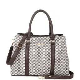 black spadé Geometric Pattern Handbag with Detachable Strap image 1
