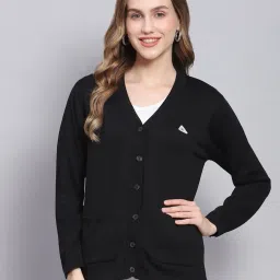 monte carlo Women V-Neck Woolen Cardigan image 1