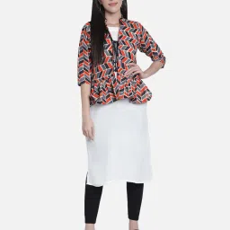 fabclub Women Geometric Print Regular Fit Jacket image 1