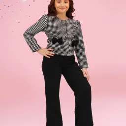 cutecumber Girls Checks Pants With Top image 1