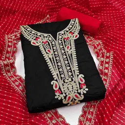 svaraa Women Embellished Unstitched Dress Material image 1