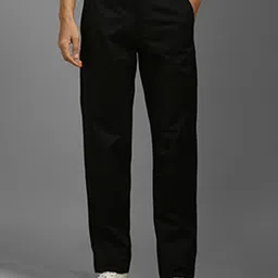 louis philippe Men Mid-Rise Slim Fit Flat-Front Trousers image 1