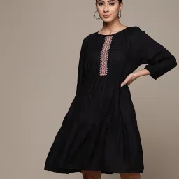 label ritu kumar Embroidered Tiered Dress image 1