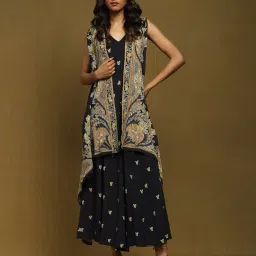 ritu kumar Botanic Print Dress with Cape image 1