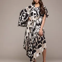 ritu kumar Women Meraki Geometric Print Fit & Flare Dress image 1