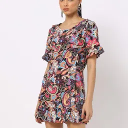 trends Paisley Print A-line Dress with Ruffled Hems image 1