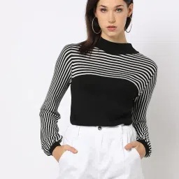 project eve Striped Pullover with High-Neck image 1