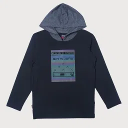 gini & jony Graphic Print Hooded T-shirt with Kangaroo Pocket image 1