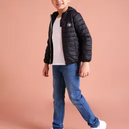 u.s. polo assn. Boys Quilted Zip-Front Hooded Jacket image 1