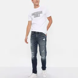 american eagle Men Airflex Heavily Wash Distressed Skinny Fit Jeans image 1