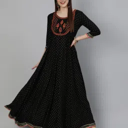 kimayra Geometric Print Flared Kurta image 1