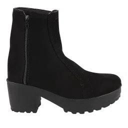 shoetopia Round-Toe Boots with Zip Closure image 1