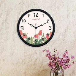 random Round Shape Plastic Wall Clock image 1