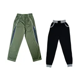 indiweaves Boys Pack of 2 Track Pants with Elasticated Waist image 1