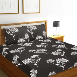 good homes 120 TC Floral Print Double Bedsheet with Pillow Covers image 1