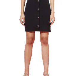 spunkies Ribbed Pencil Skirt with Button Accent image 1