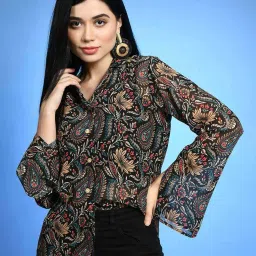 charmgal Women Floral Print Slim Fit Shirt image 1