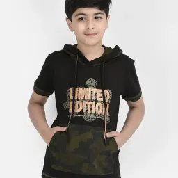 crimsoune club Typographic Print Hooded T-Shirt image 1