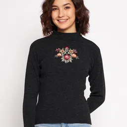 clapton High-Neck Pullover Sweater with Full Sleeves image 1