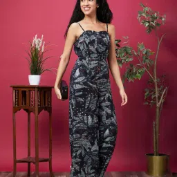 globus Women Leaf Print Square-Neck Jumpsuits image 1