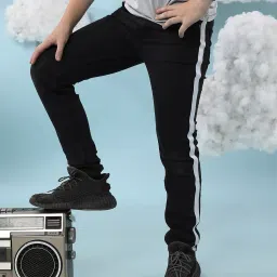 instafab Boys Straight Fit Jeans with 5-Pocket Styling image 1