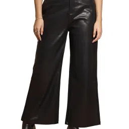 global republic Regular Fit Wide Leg Trousers with Insert Pockets image 1