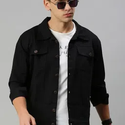 vogati Men Regular Fit Denim Jacket with Flap Pockets image 1