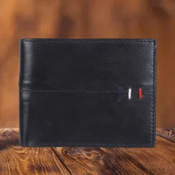 swiss design Bi-Fold Wallet with Stitch Accent image 1