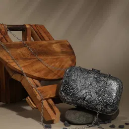 linoperros Paisley Print Clutch with Chain Strap image 1