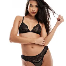 asos design Women Sian Lace Triangle Front-Open Bra image 1