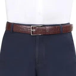 the vertical Men Crocs Pattern Belt with Buckle Closure image 1