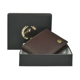 ajanta Men Bi-Fold Wallet with Metal Logo image 1