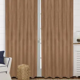 saral home Set of 1 Solid Room Darkening Velvet Door Eyelet Curtain image 1